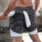 Mens 3 in 1 Workout Shorts - Quick dry with phone & towel holder - Dennet